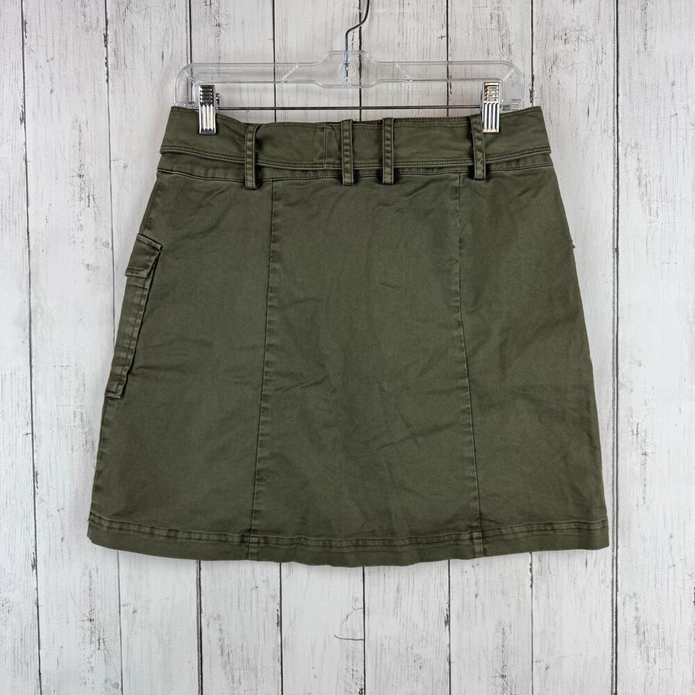NWT Rails Olive Green Nola Military Utility Skirt Cotton Canvas Belt Size Medium - Picture 6 of 16